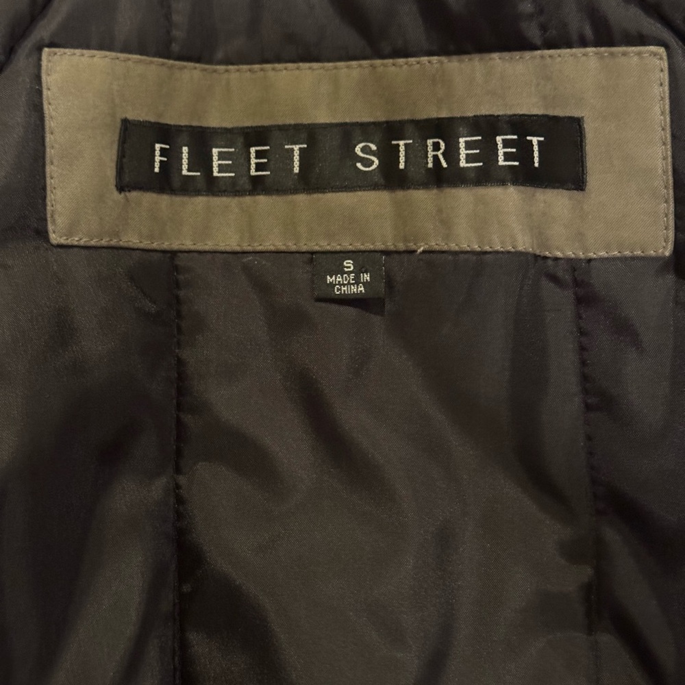 Fleet Street Long Taupe-Gray Hooded Coat with Faux-Fur Trim Size Small - Picture 10 of 10